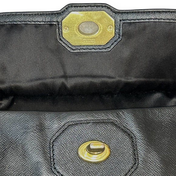 Coach Black Campbell Turnlock Leather Crossbody Camera Bag Chain Strap F24843 - Picture 11 of 14